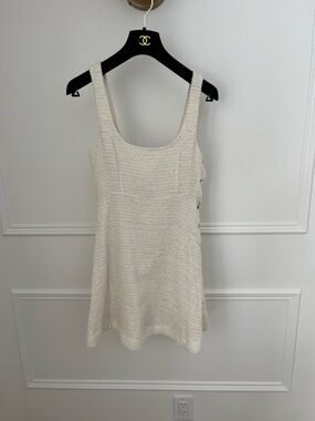 Zara Cream Tweed Tank Dress